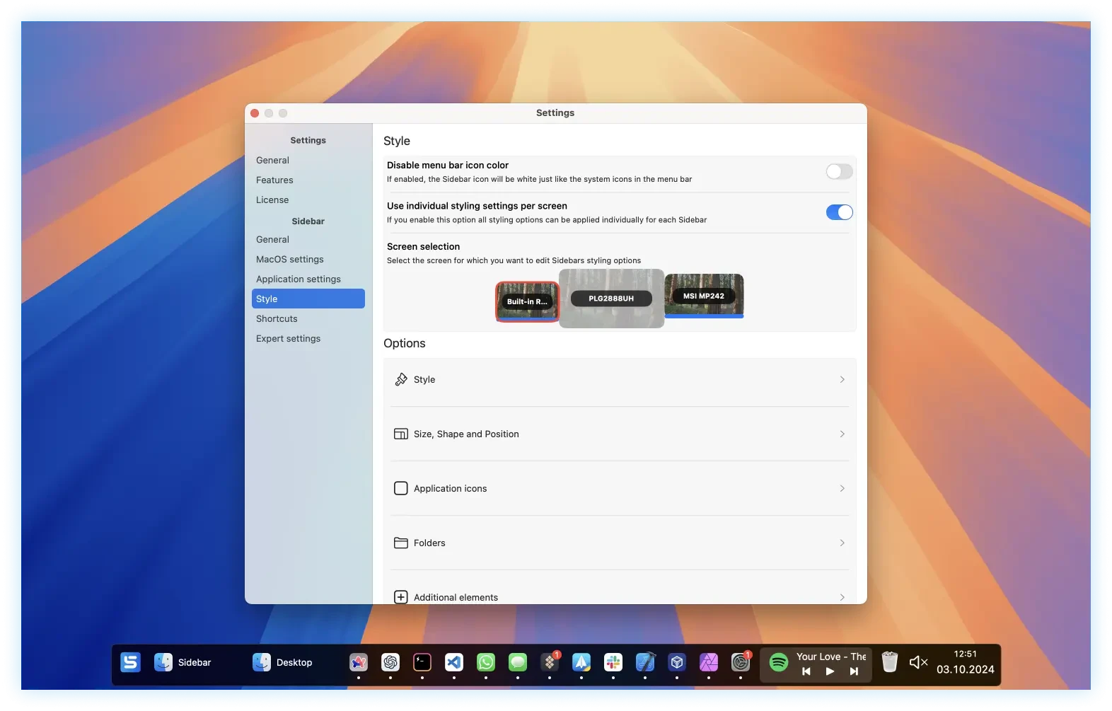 Sidebar screenshot 4